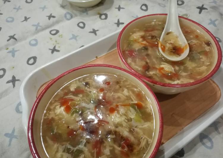 Recipe of Super Quick Homemade Chicken hot &amp; sour soup