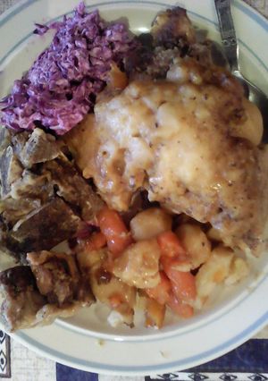 A picture of Dombolo in soup.