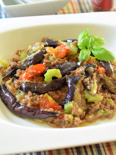 A picture of Light Eggplant Mapo with Chili Powder and Mentsuyu.