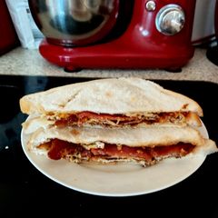 A picture of My, Omelette, Bacon and Cheese Sandwich 🤩.