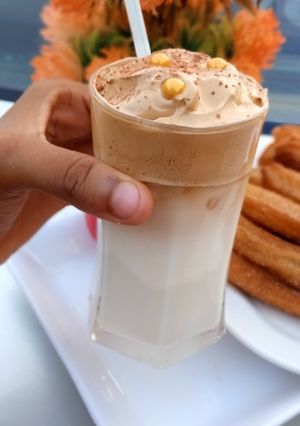 A picture of Dalgona coffee.