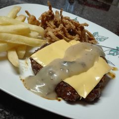 A picture of My Take Spur Version mushroom & black pepper Chump Steak.