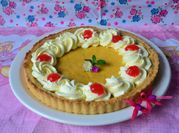Una foto de tarta flan royal
