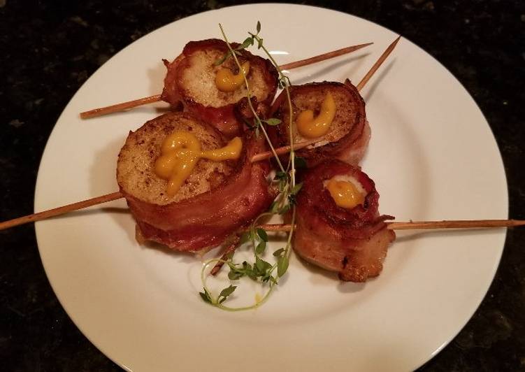 Grilled Scallops, Wrapped in Bacon