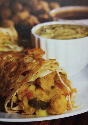 A picture of Oats-cornflakes instant dosa.