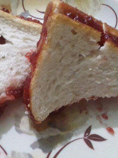 A picture of Bread with jam.