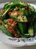 Tumis okra bumbu saos tiram