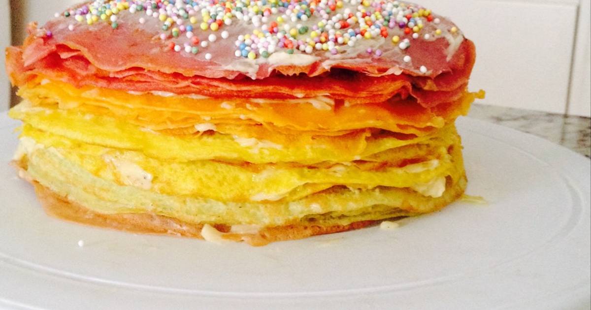 Rainbow Pancake Cake