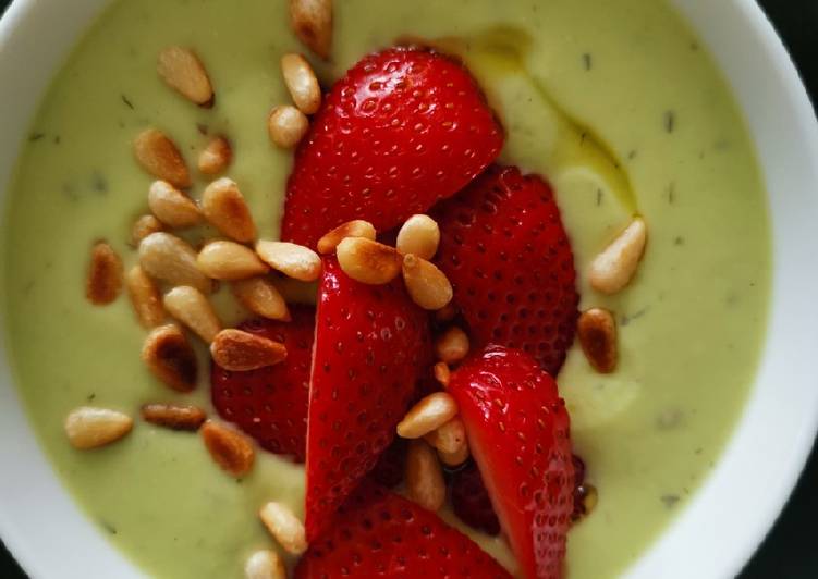 Steps to Make Super Quick Homemade Avocado strawberry soup