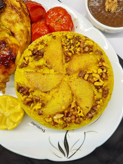 عکسی از دستور تهدیگ سیب زمینی و گردو😍