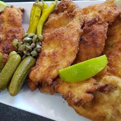 Fried pesto chicken!! A picture of Fried pesto chicken!!.