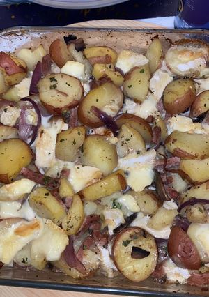 Une photo de Tartiflette végétarienne au mont d’or 🤍