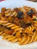Fusilli with Eggplant, Tomatoes, and Basil