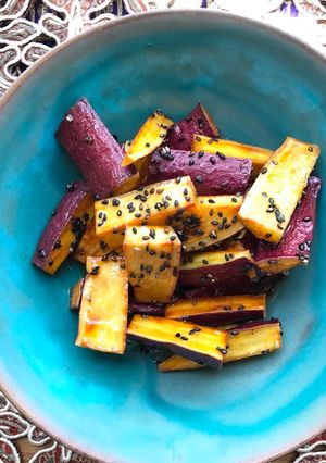 A picture of Soy sauce and Honey Fried Sweet Potato.
