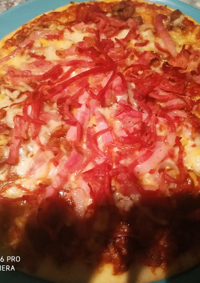 Una foto de Pizza barbacoa