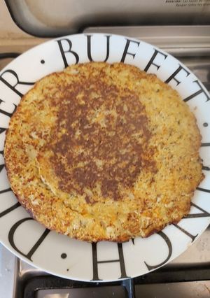 Una foto de Tortilla de coliflor rallada