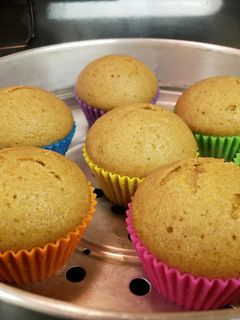 รูปของ เค้กฟักทอง เค้กนึ่ง ทำง่าย ไม่ใช้เตาอบ ไม่ใช้เครื่องตี