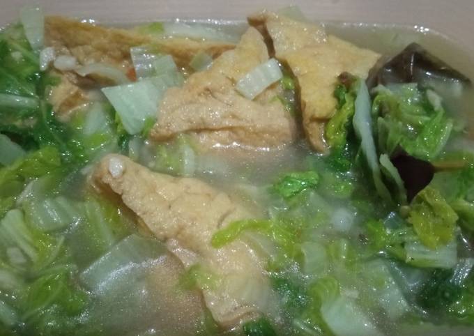 Sayur sawi putih tahu kulit rasa kuah bakso no penyedap instan