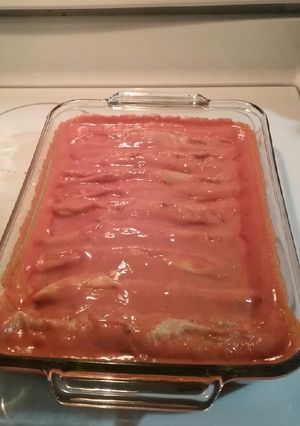A picture of Refried Been Enchiladas.