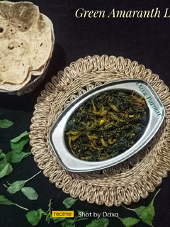 A picture of Green Amaranth Leaves Sabji.