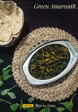 A picture of Green Amaranth Leaves Sabji.