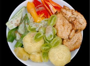 Hình của món Ức gà nướng nồi chiên không dầu siêu nhanh.