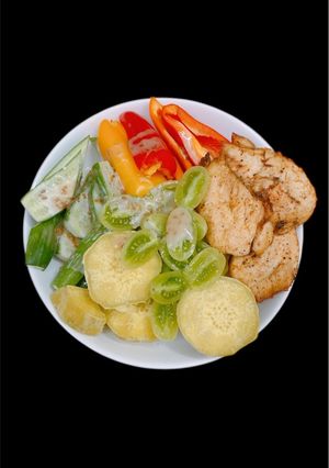 Hình của món Ức gà nướng nồi chiên không dầu siêu nhanh.