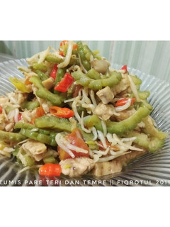 Foto resep Tumis pare teri dan tempe