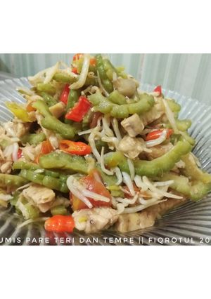Foto resep Tumis pare teri dan tempe