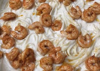 Easy Making Recipe Creamy shrimp alfredo pasta Delicious Simple