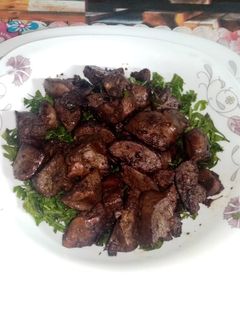 صورة لوصفة كبده فراخ بدبس الرمان