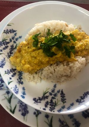 Una foto de Curry de coliflor