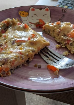 A picture of Deep based red pepper and red onion omelette #newcookschallenge.