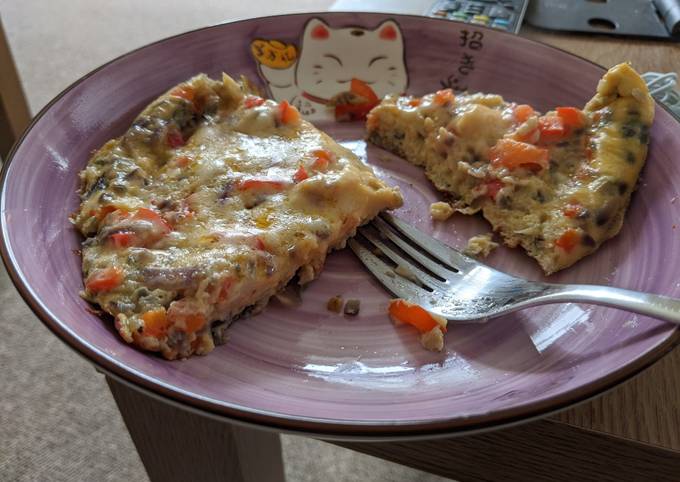 Deep based red pepper and red onion omelette #newcookschallenge