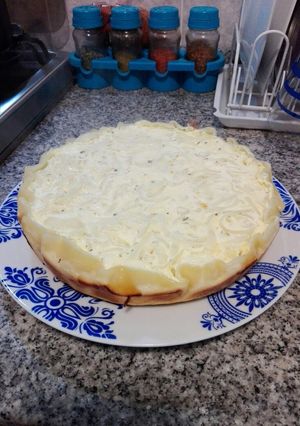 Una foto de Tarta de cebolla y queso