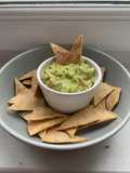Tortilla chips with guacamole