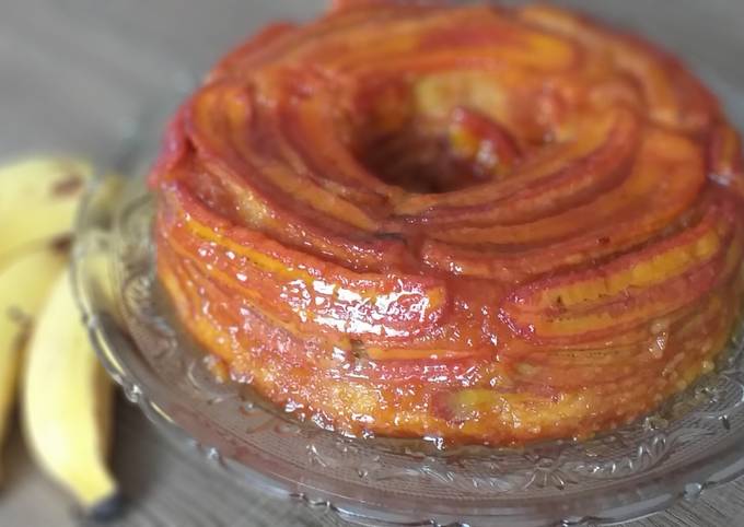 Receita de bolo de banana caramelizada