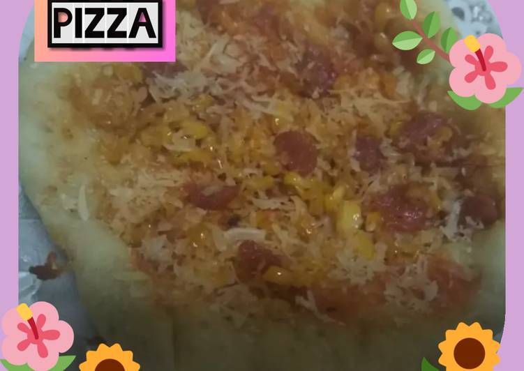 Cara Gampang Membuat Pizza teflon jagung sosis yang Bisa Manjain Lidah