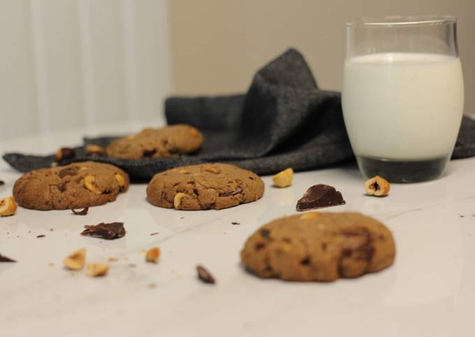 Cookie aux noisettes et chocolat, sans gluten 🍪