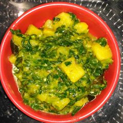 A picture of Malayi methi aloo.