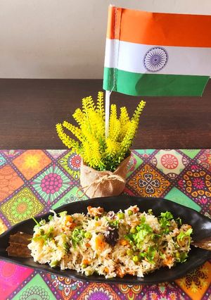 A picture of Tricolour pulav.