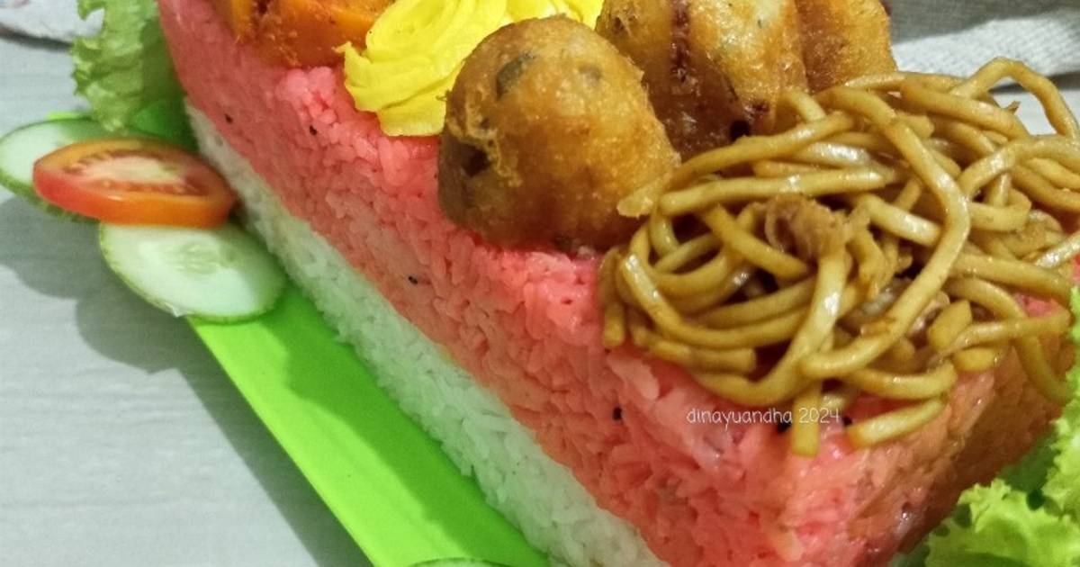 Resep Nasi Uduk Buah Naga Merah Putih ♥️🤍 oleh Dina Yuandha - Cookpad