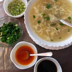 A picture of Chicken corn soup.