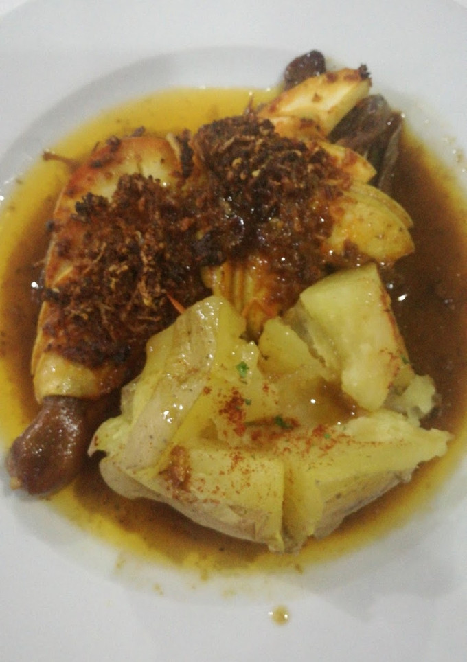 Una foto de Pato al horno con patata