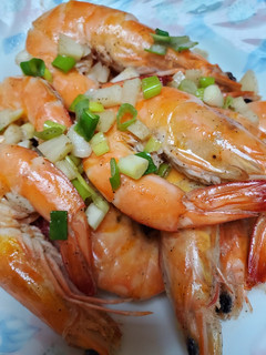 白酒燒蔥蒜蝦 的食譜成品照片