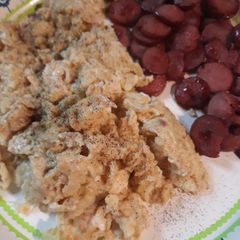 A picture of Buttered Anchovies, Eggs with a side of Hotdog Rounds.