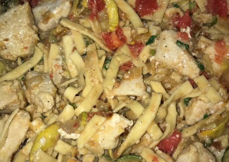 Easiest Way to Prepare Super Quick Homemade Veggie garden Parmesan chicken and pasta