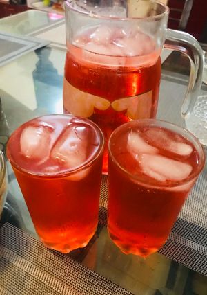 A picture of Rooh afza drink.
