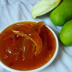 A picture of Sweet and sour Raw mango chutney.