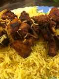 Chicken tikka mandi arabian recepi with saffron rice